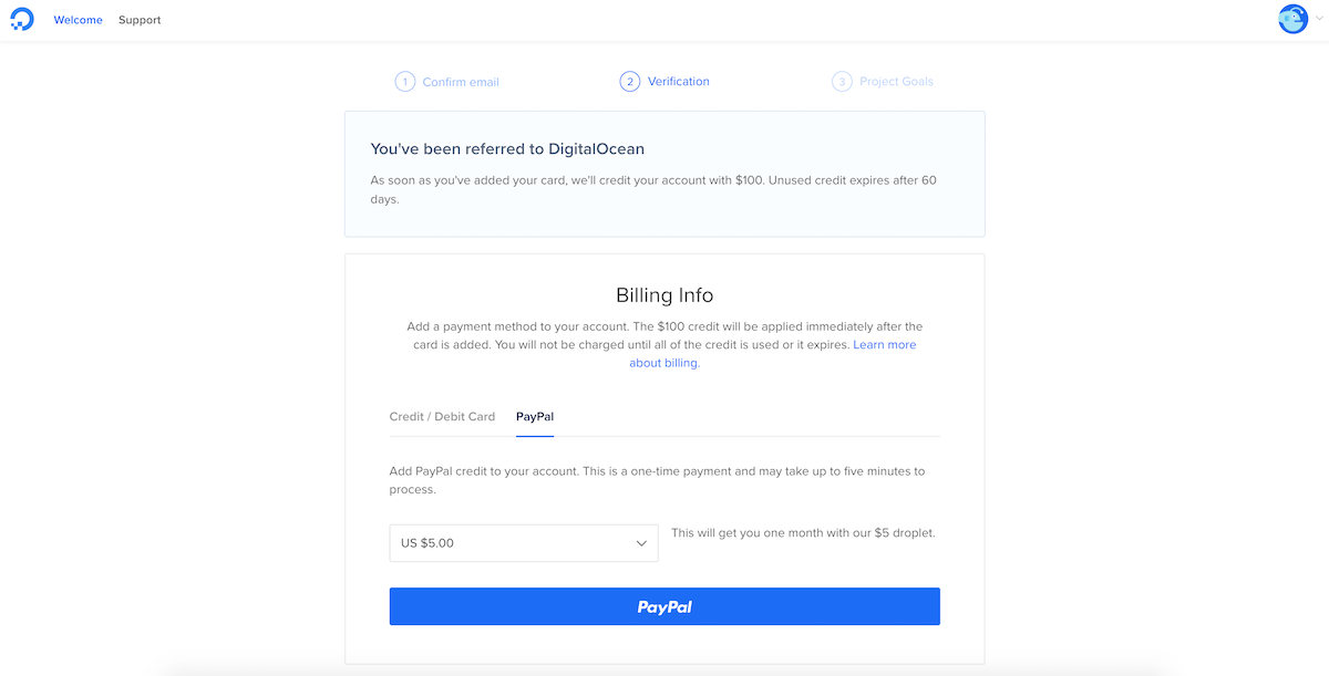 digitalocean 支付验证
