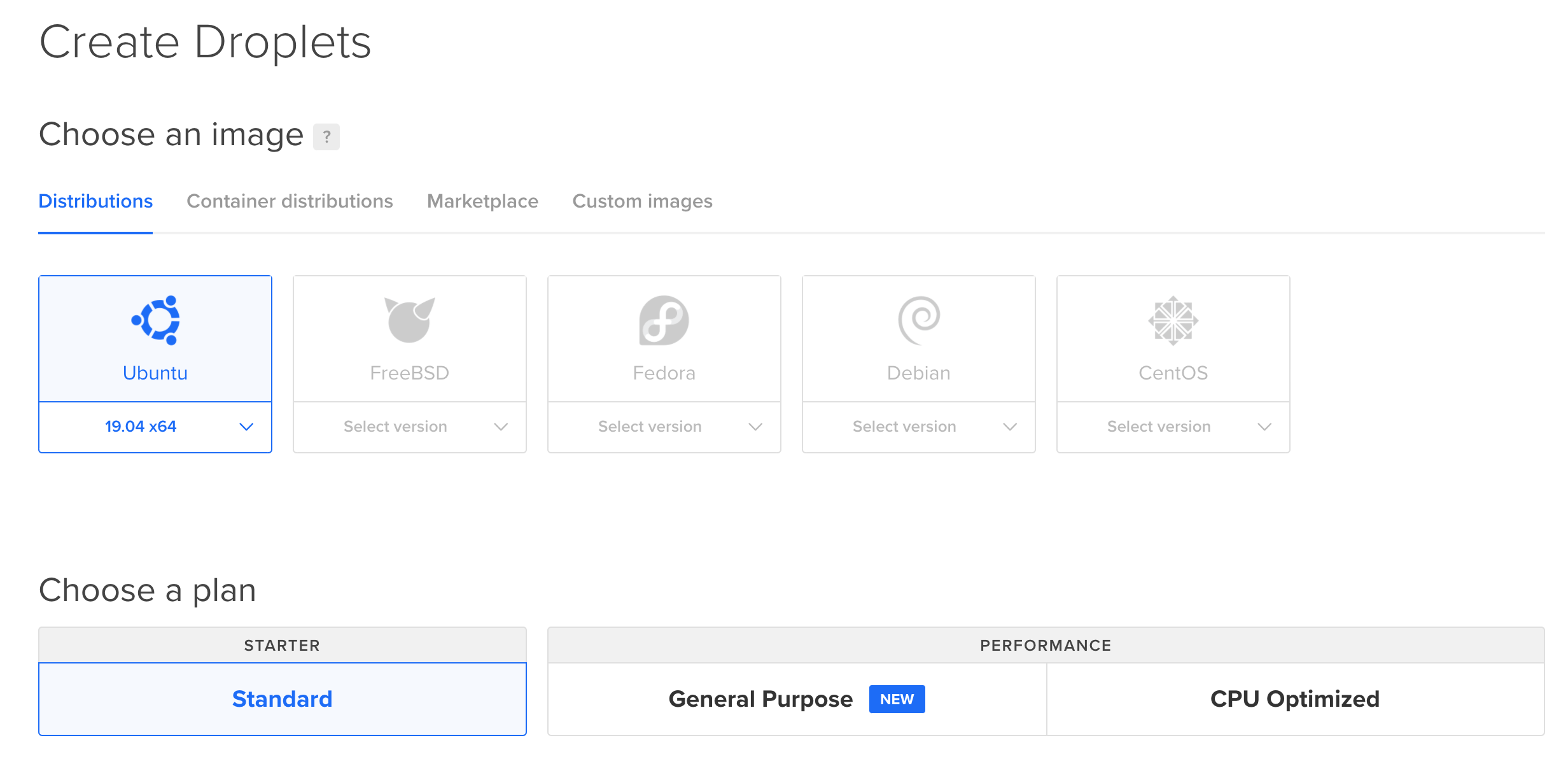 Digitalocean 选择操作系统