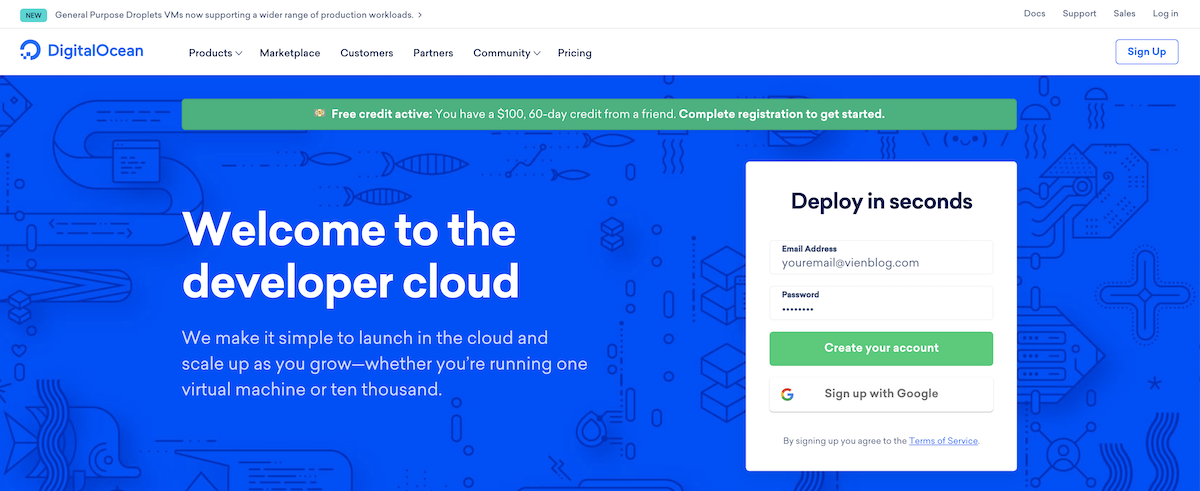 digitalocean 注册